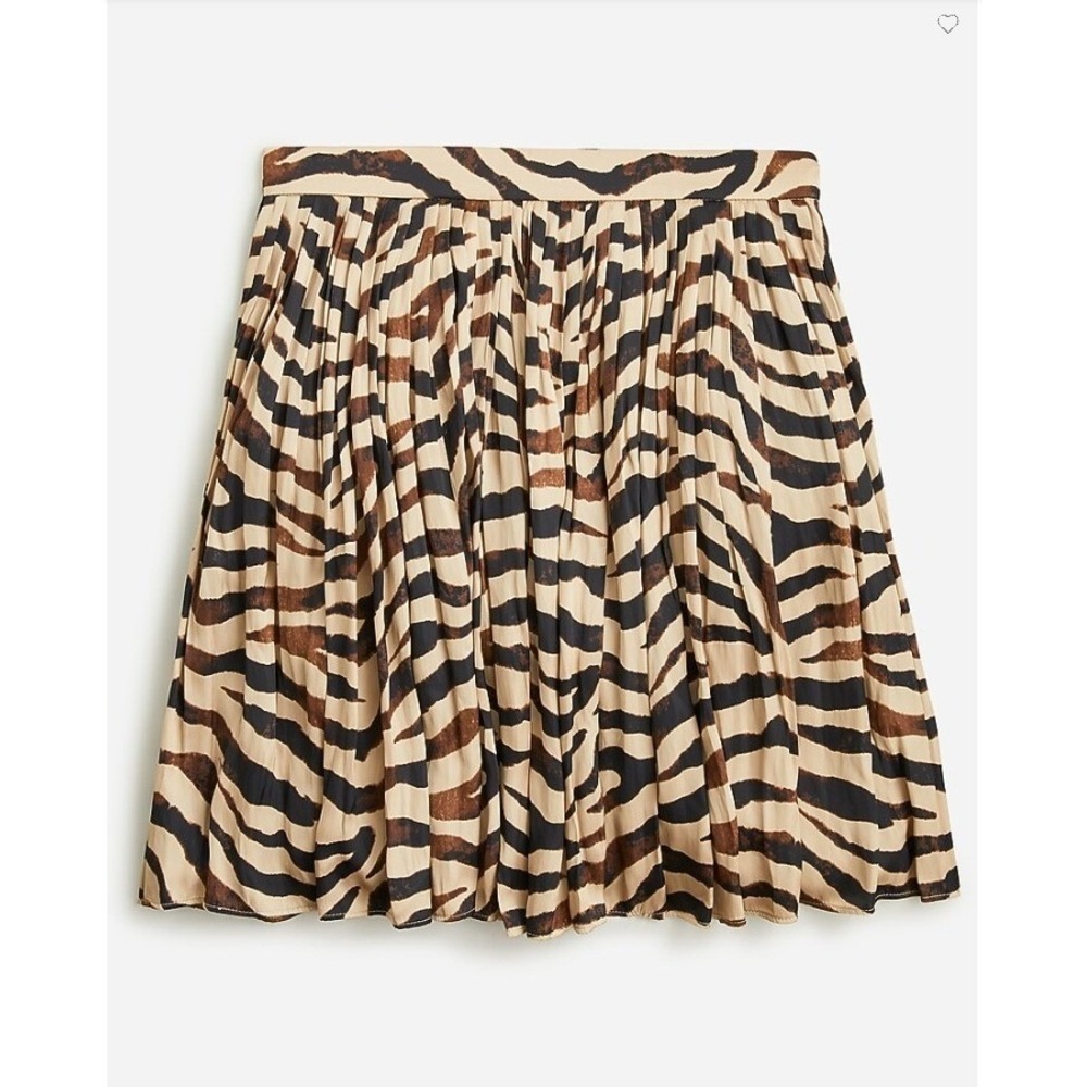 NWT J. Crew Women's Size 2 Featherweight Satin Zebra Stripe Mini Skirt